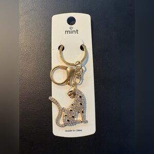 Mint Gold and Silver Leopard Keychain